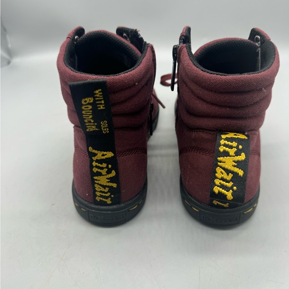 Dr. Martens Shoreditch Burgundy Red Canvas Lace Up Combat Boots Women Size 7 - Picture 4 of 7